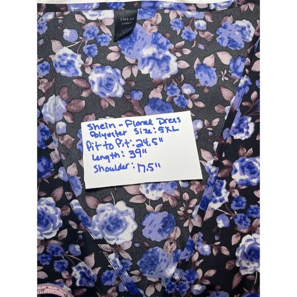 SHEIN Plus 5X Floral‎ A-Line Swing Dress Multicolor Party Cocktail - Picture 8 of 8